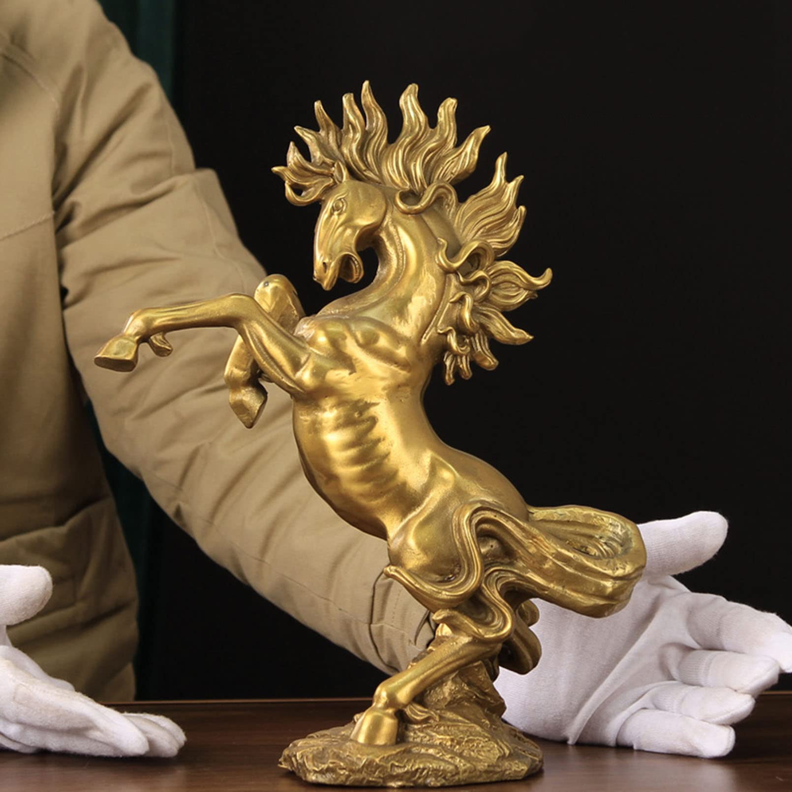 Amazon.co.jp: 干支 午 馬の置物 銅製縁起物 うま 風水 開運グッズ 金